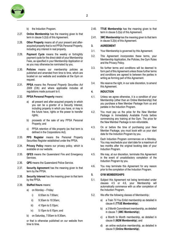 TBG Client Agreement — The Barracks Gym